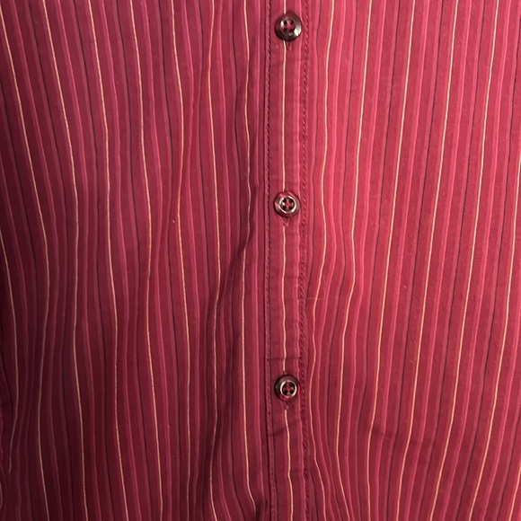 Croft & Barrow Woman Stretch 2X Cranberry Color Striped Blouse - Picture 6 of 11
